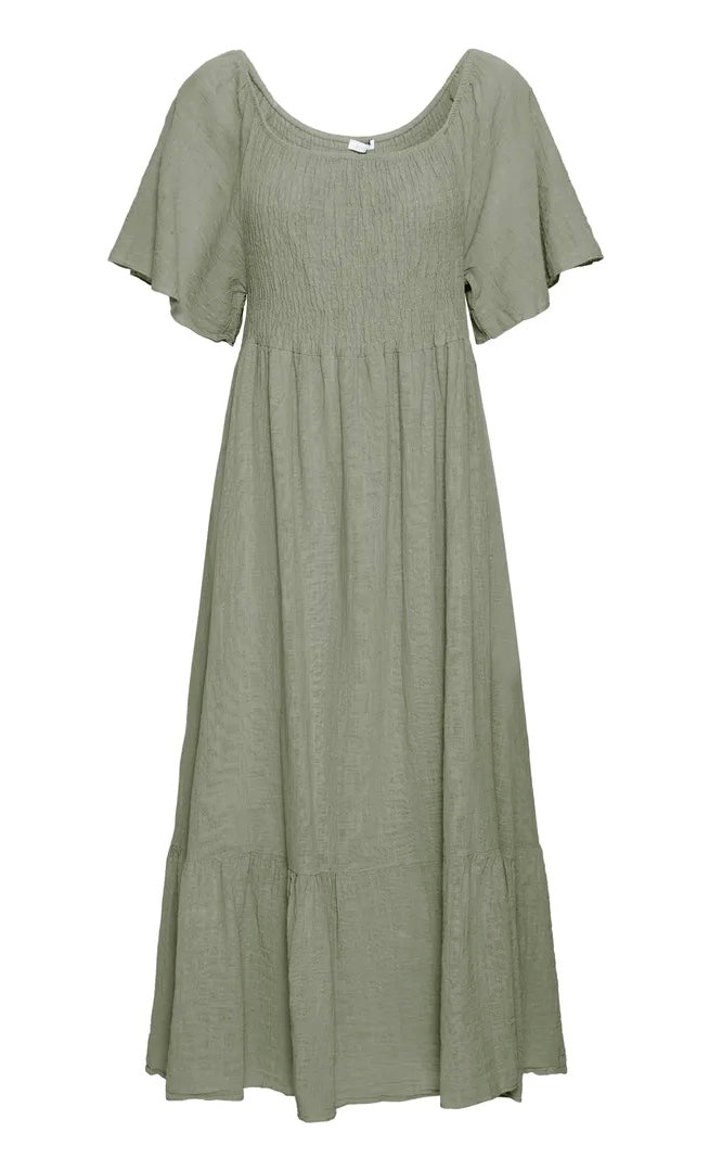 SBALEXA SOLID DRESS 2 Khaki