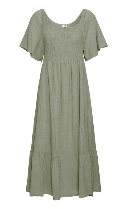 SBALEXA SOLID DRESS 2 Khaki