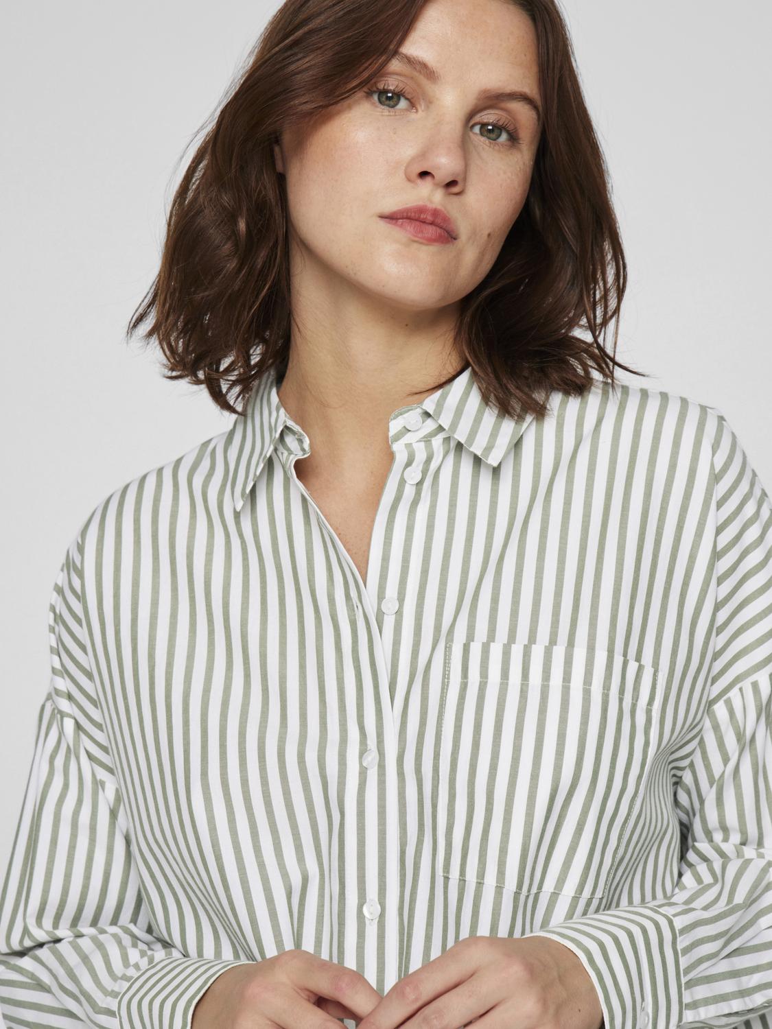 VIDARMA L/S LOOSE BUTTON SHIRT - NOOS Mørkegrønn