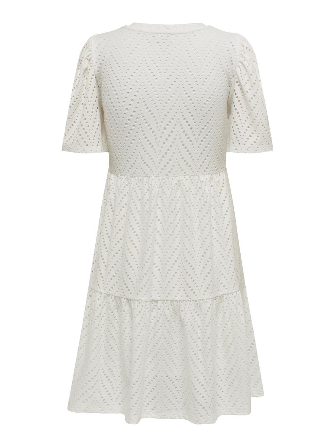 JDYCARLA CATHINKA S/S DRESS JRS NOOS Hvit