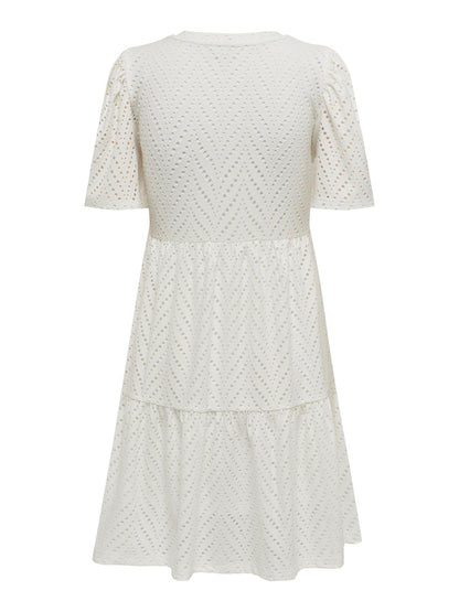 JDYCARLA CATHINKA S/S DRESS JRS NOOS Hvit
