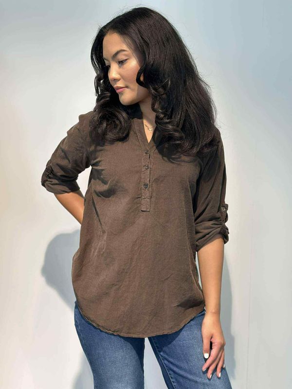 Skjortebluse Cord Brun