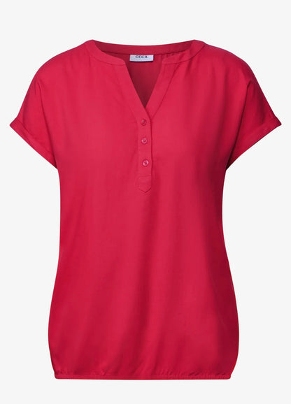 TOS SOLID BLOUSE Rød