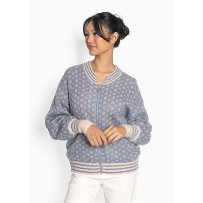 Logo Short Cardigan Blå