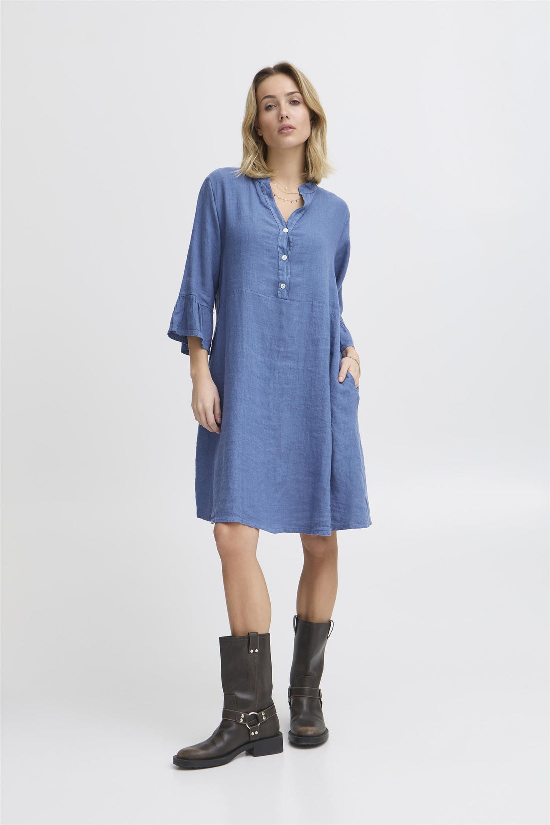 SBFONTANELLE PLACKET DRESS True Navy