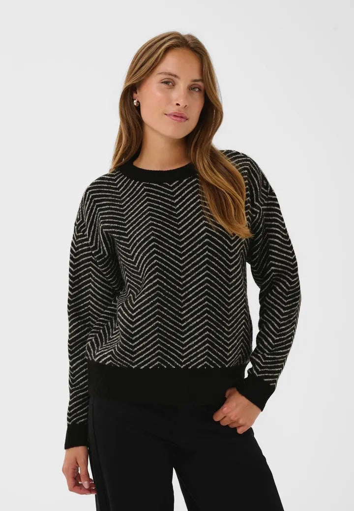 Kabitzy Pullover Black/Feathergrey Mel.Zig Zag