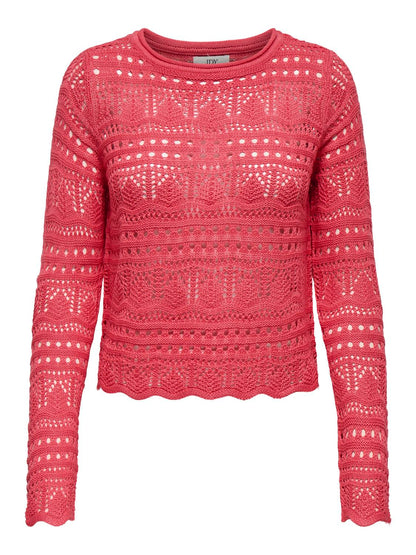 JDYSUN LAY L/S BOATNECK PULLOV. KNT NOOS Mellomrosa