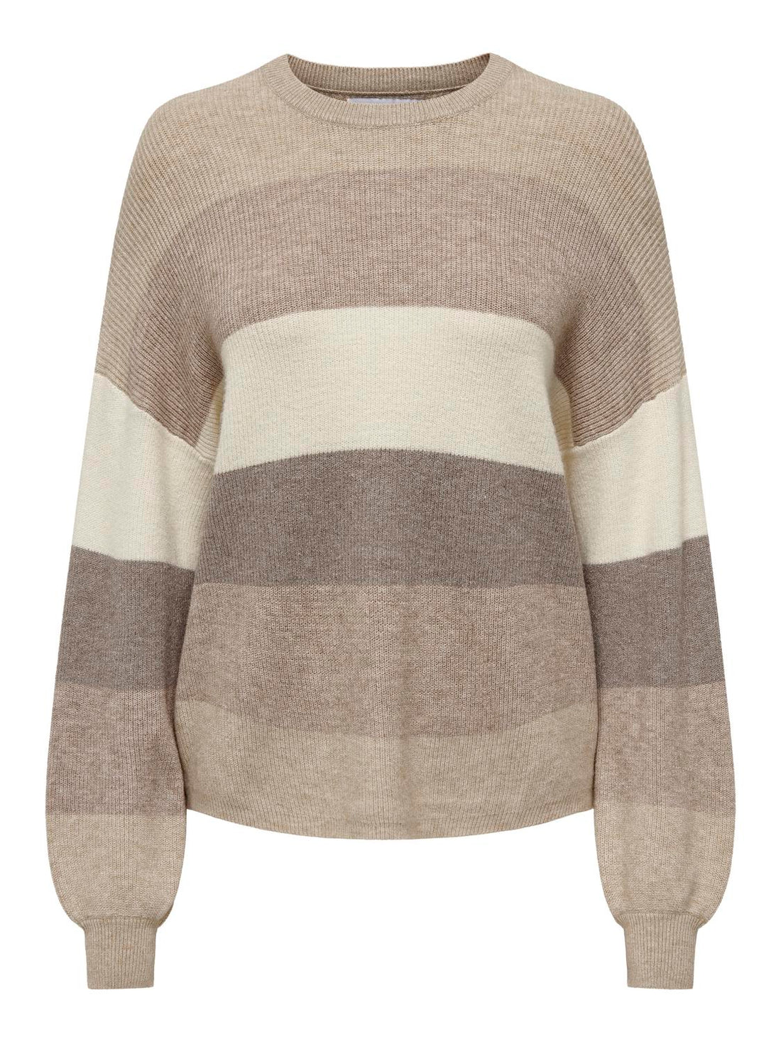 Onlatia L/s Stripe Pullov Knt Noos Lysegrå