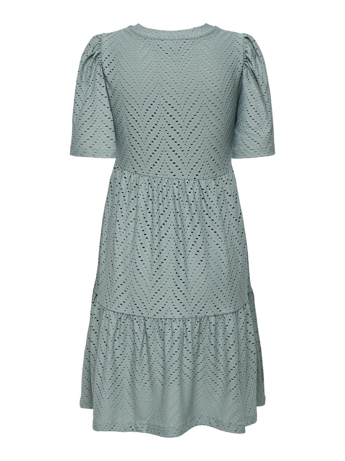 JDYCARLA CATHINKA S/S DRESS JRS NOOS Mellomgrå