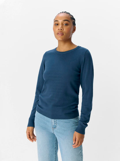 Objthess L/s O-Neck Knit Pullover Noos Mørkeblå
