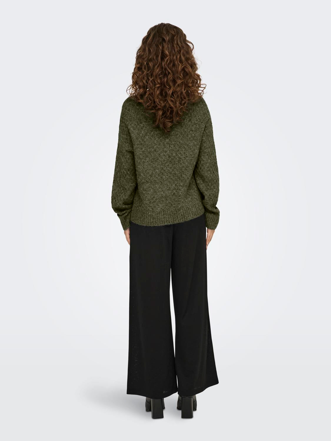 JDYBIGUM L/S O-NECK PULLOVER KNT Mørkegrønn