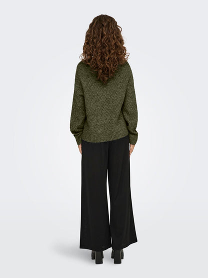 JDYBIGUM L/S O-NECK PULLOVER KNT Mørkegrønn