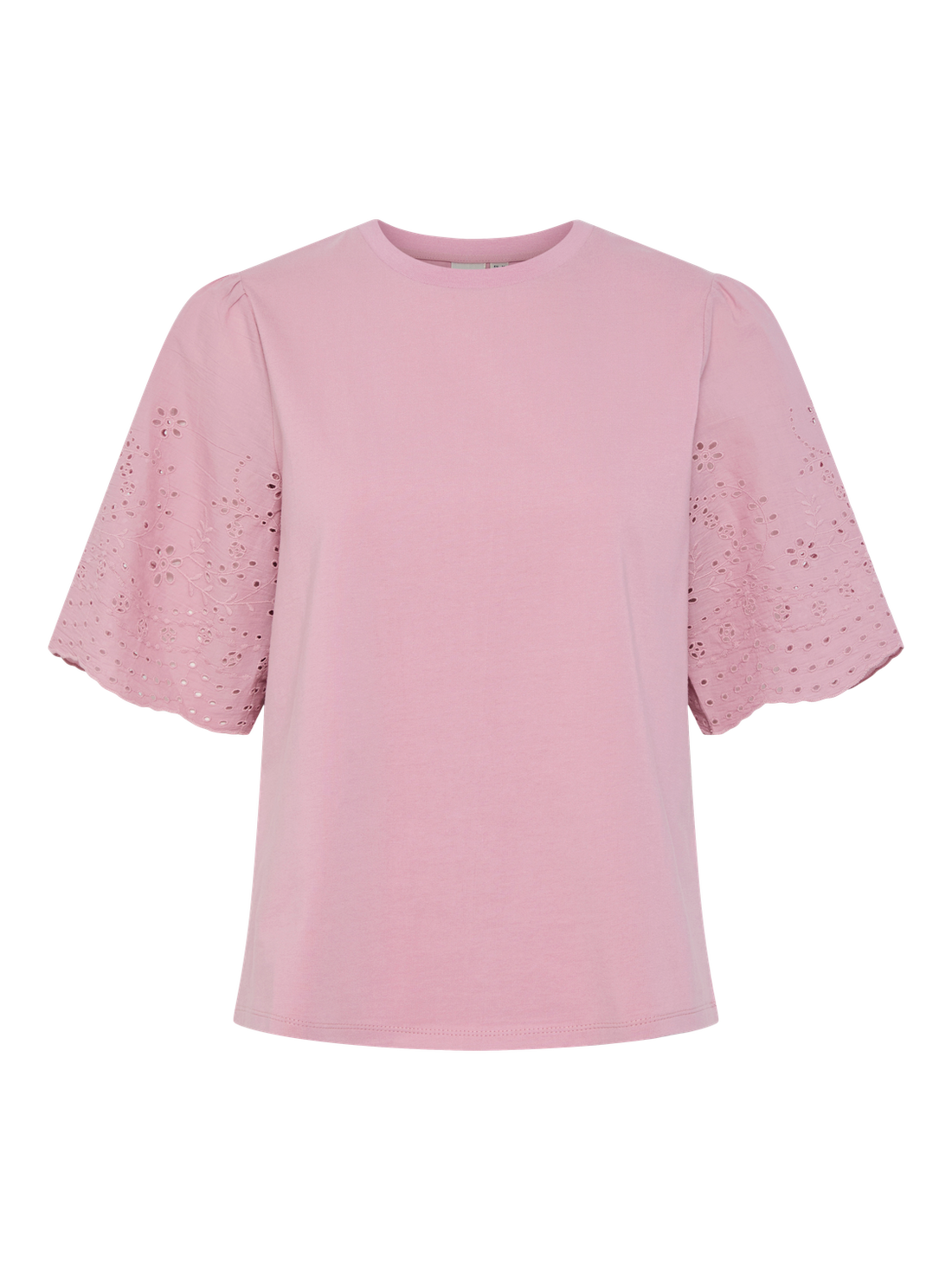 YASLEX SS TOP W. EMB SLEEVES S. NOOS Lyselilla