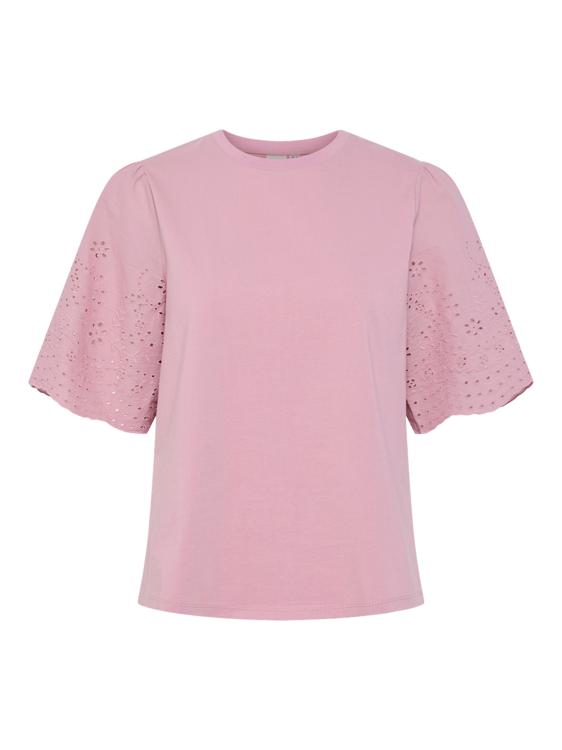 YASLEX SS TOP W. EMB SLEEVES S. NOOS Lyselilla
