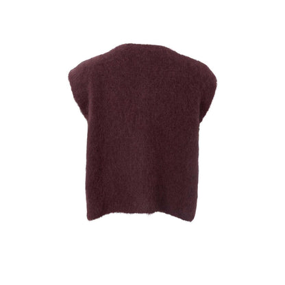 BCBJOERK KNITTED BUTTON VEST Brun