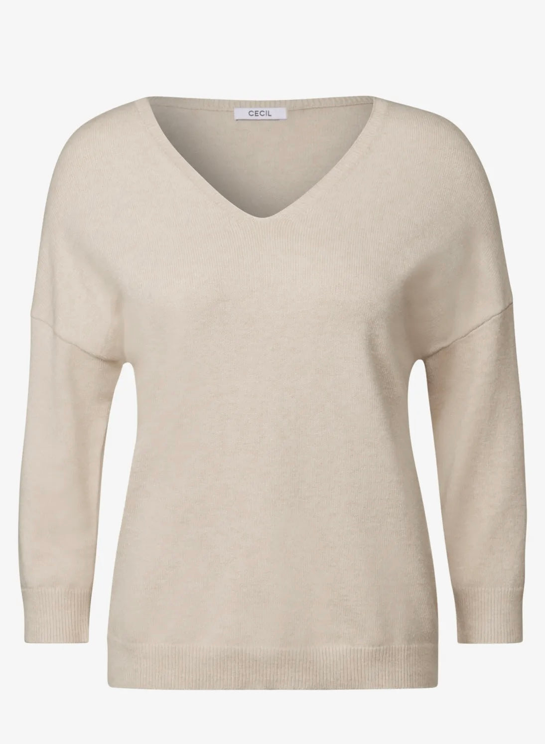 COSY SHAPED V-NECK Beige