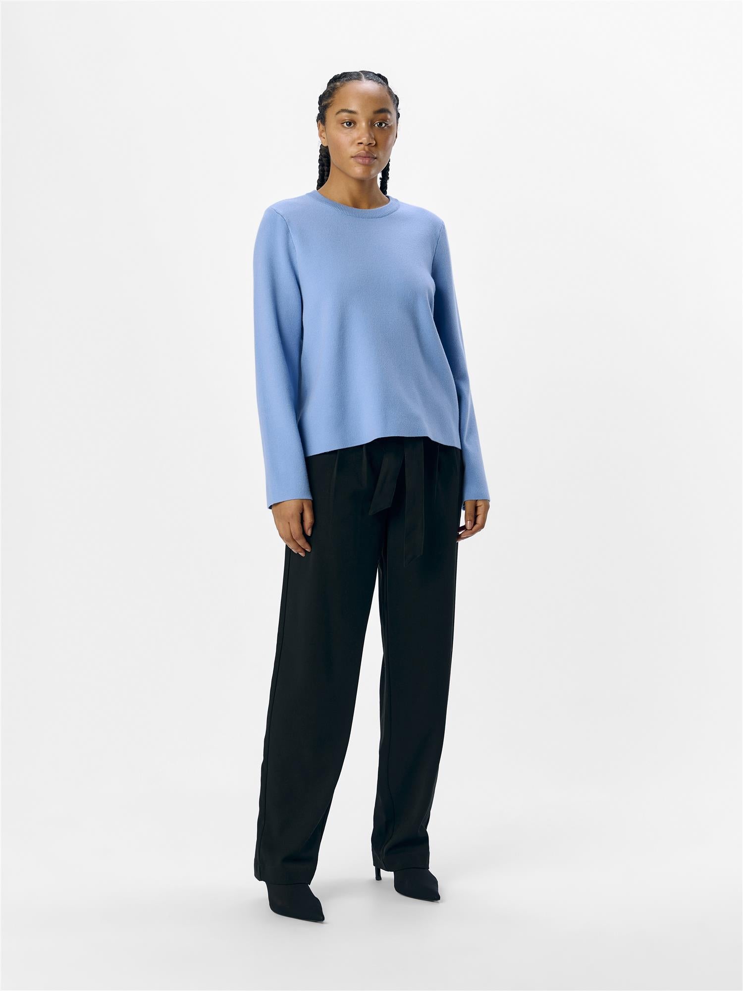 OBJREYNARD SQUARE SLEEVE O-NECK NOOS Blå