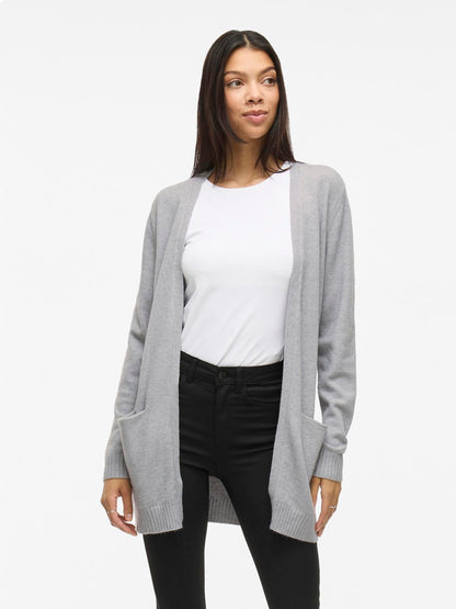 Viril Open L/s Knit Cardigan - Noos Lysegrå
