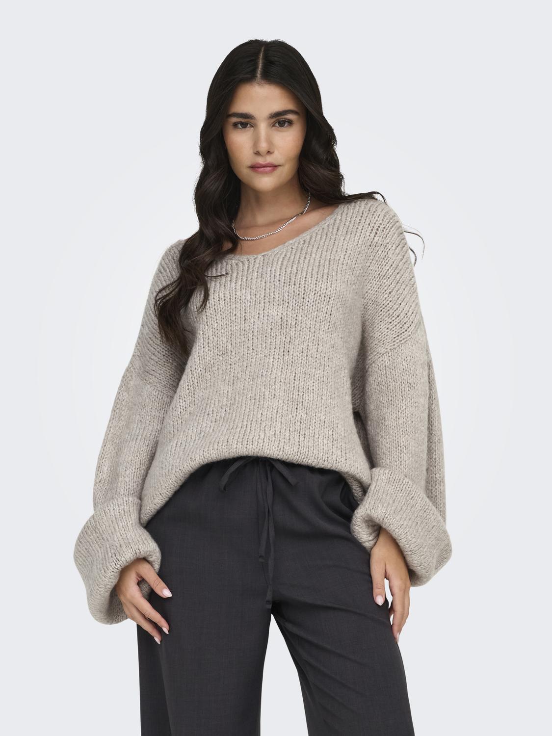 JDYDINEA L/S REVERSIBLE PULLOV. KNT NOOS Beige