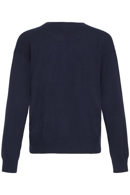 Pzsara Vneck Pullover Dark Sapphire