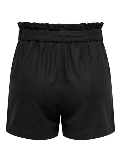 JDYSAY MW LINEN BELT SHORTS WVN NOOS Sort