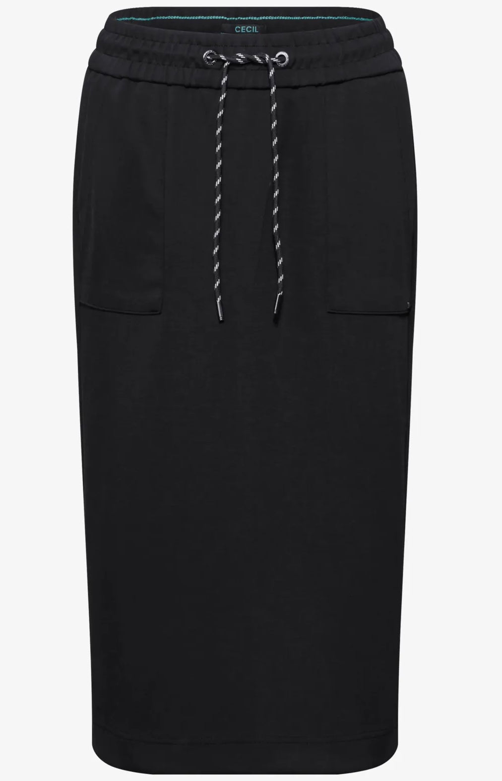 Midi SKIRT slik touch Svart