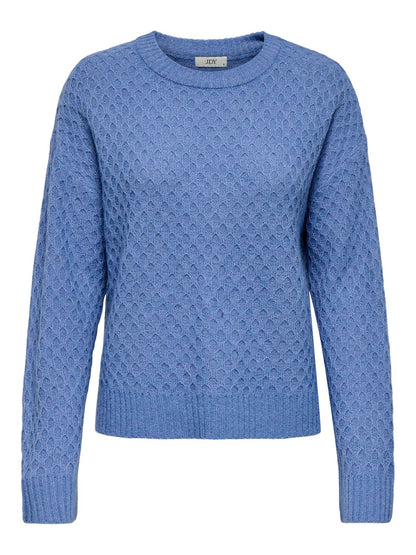 JDYBIGUM L/S O-NECK PULLOVER KNT Mellomblå