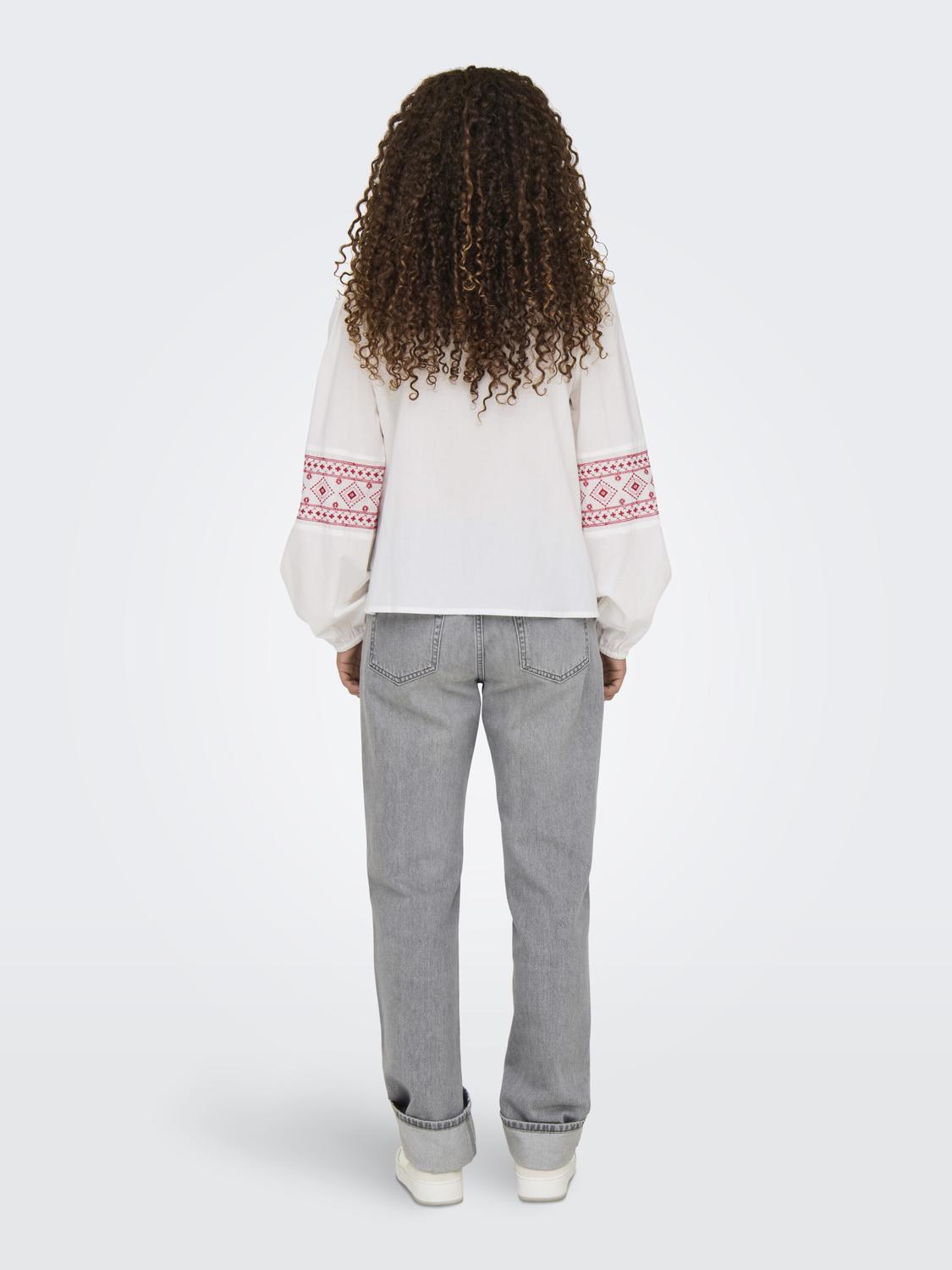 JDYLULU L/S EMBROIDERY SHIRT WVN Cloud Dancer