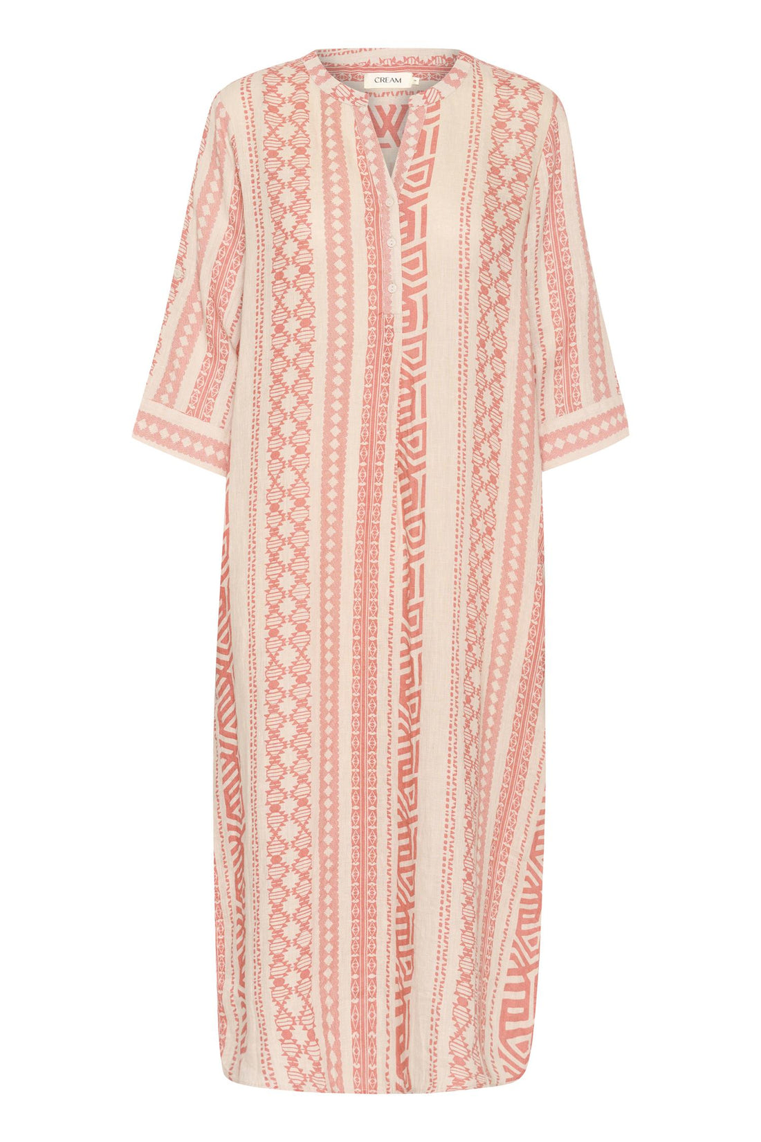 CRBellis Caftan Dress Ethnic Geo Porcelain Rose