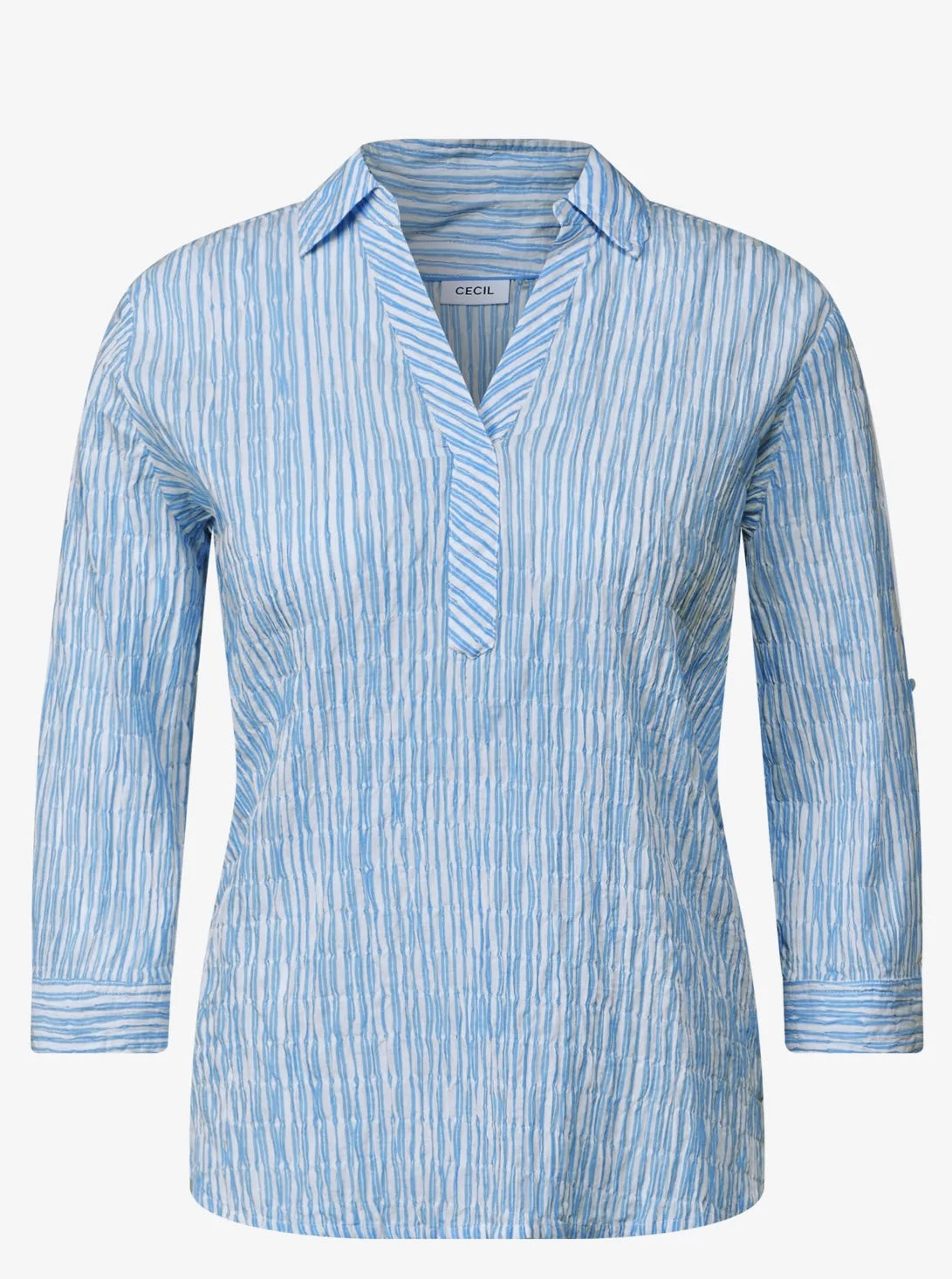 TOS seersucker stripe blouse Blå