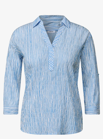 TOS seersucker stripe blouse Blå