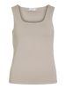 VIKENZA U-NECK S/L TANK TOP - NOOS Lysegrå