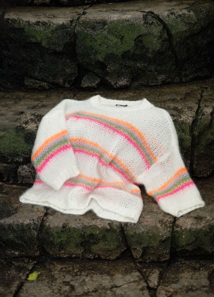 BCMINNA STRIPED SS JUMPER Hvit