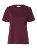 Slfmyessential Ss O-Neck Tee Noos Mørkelilla