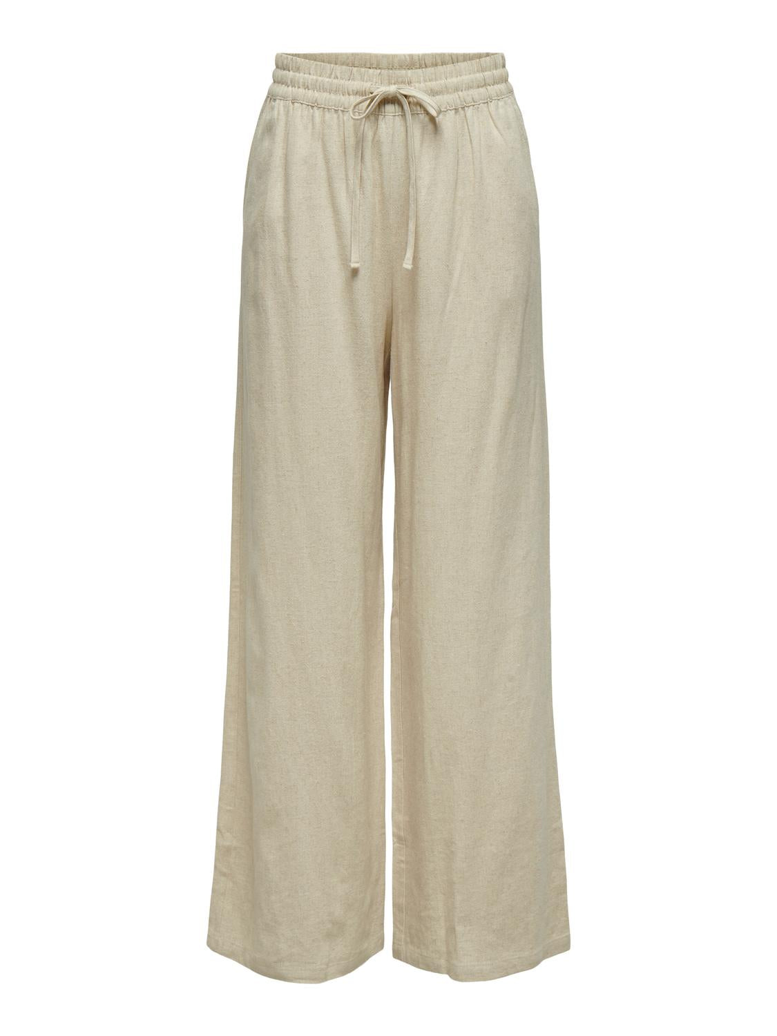 JDYSAY HW LINEN WIDE PANT WVN NOOS Lysegrå