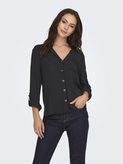 JDYLAUREL LIFE L/S SHIRT WVN DIA Sort