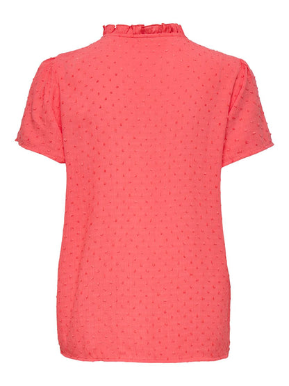 JDYLIMA LIFE S/S TOP WVN NOOS Mellomrosa