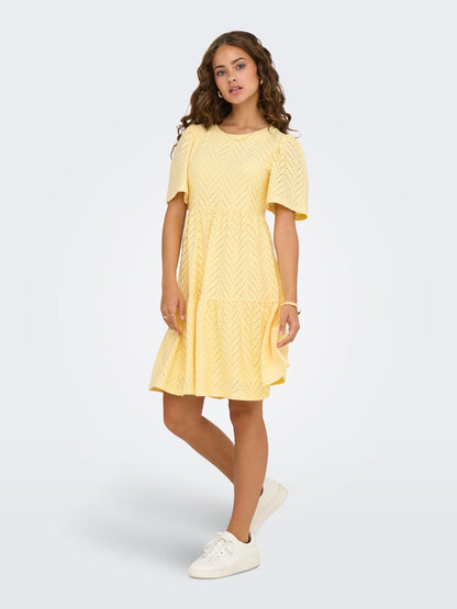 JDYCARLA CATHINKA S/S DRESS JRS NOOS Mellomgul