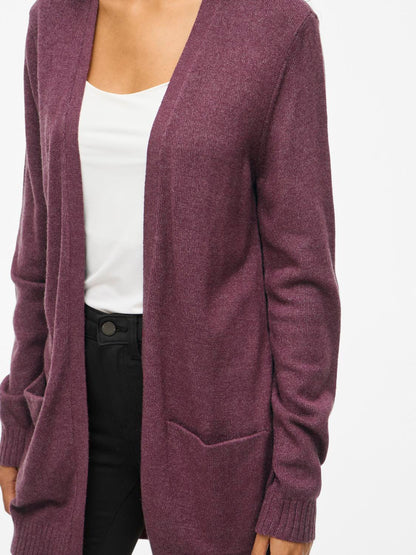 Viril Open L/s Knit Cardigan - Noos Mørkelilla
