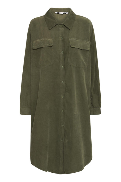 Sbtonya Shirt Dress Dusty Olive