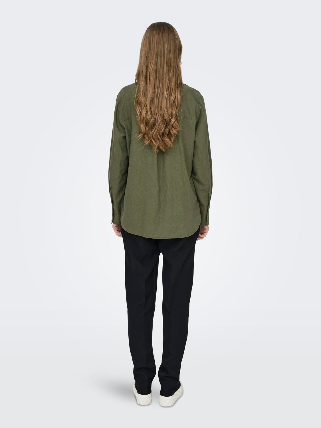 JDYSAY L/S LINEN LOOSE SHIRT WVN NOOS Mellomgrønn