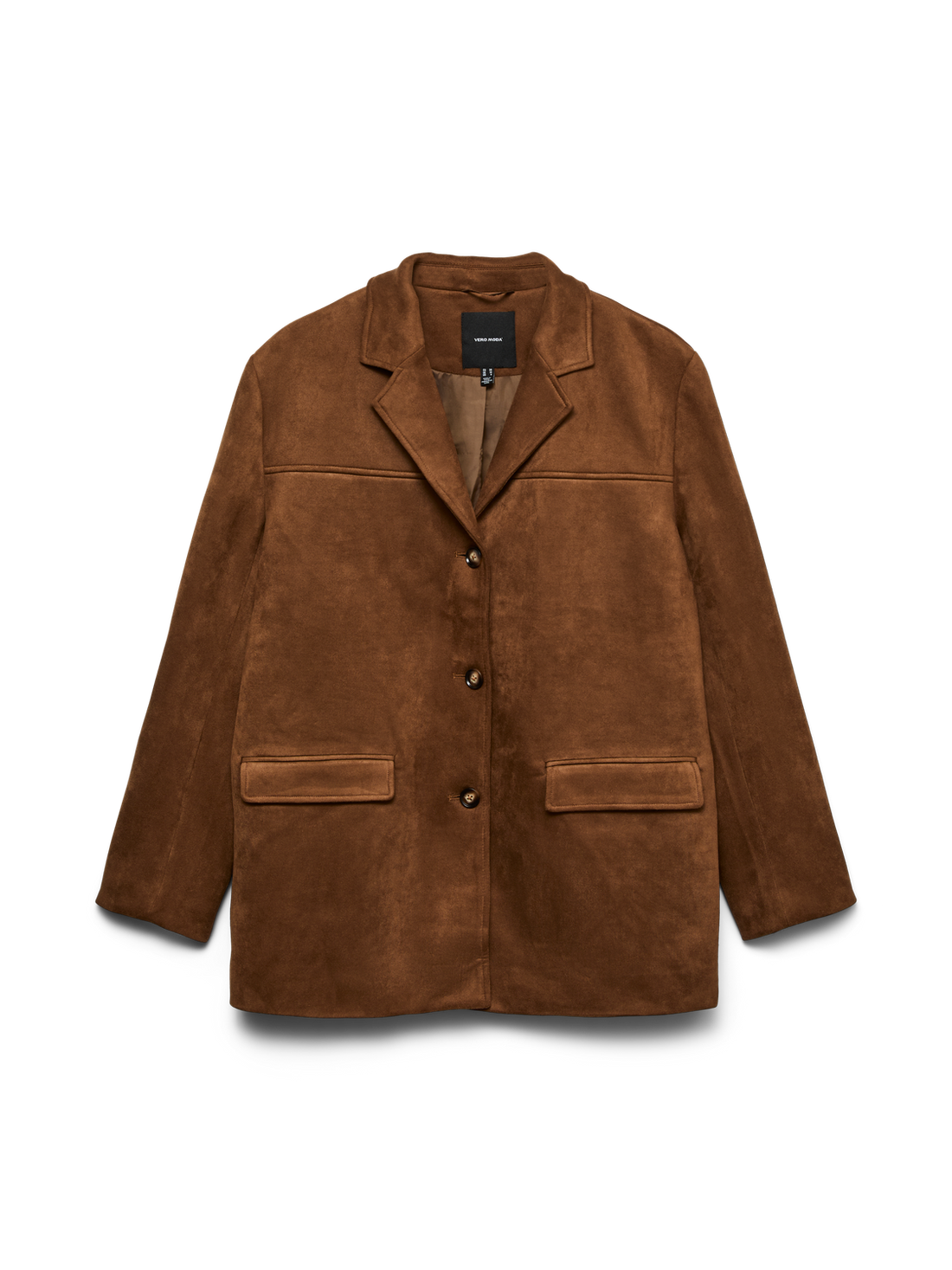 Vmhazel Ls Faux Suede Blazer Mellombrun