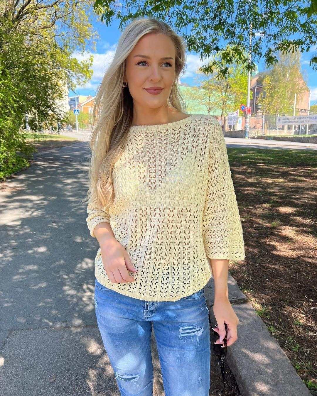 SBGITTE KNIT BLOUSE Gul