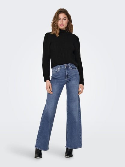 ONLMADISON BLUSH HW WIDE DNM DOT372 NOOS Mellomblå