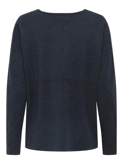 Onlamalio Life Ls V-Neck Knt Mellomblå