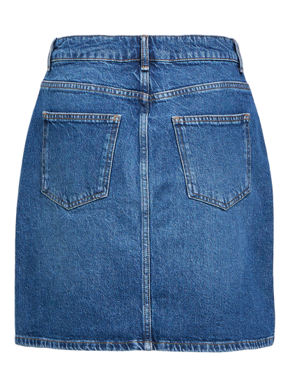 OBJELLEN HW SHORT DENIM SKIRT NOOS Mellomblå