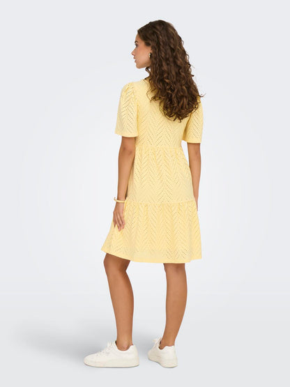 JDYCARLA CATHINKA S/S DRESS JRS NOOS Mellomgul
