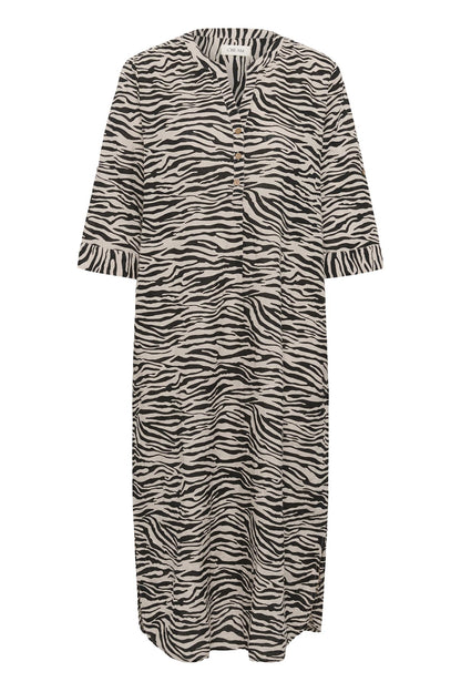 CRBellis Caftan Dress Monochrome Animal