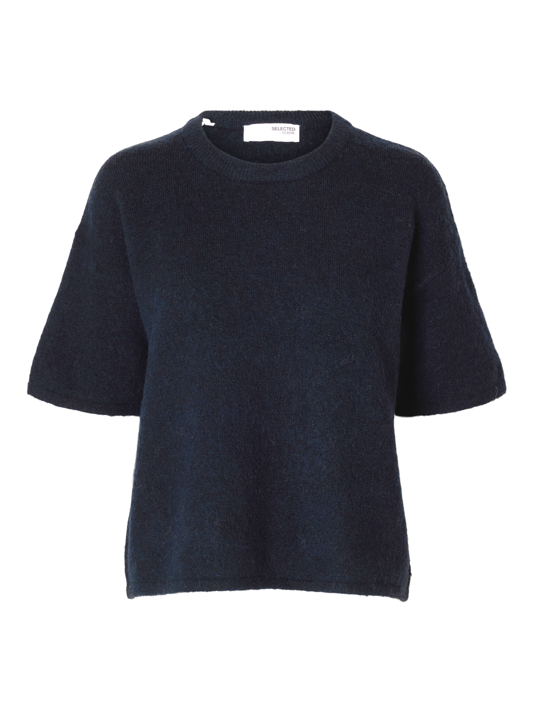 SLFMALINE-LILIANA 2/4 KNIT O-NECK NOOS Mørkeblå