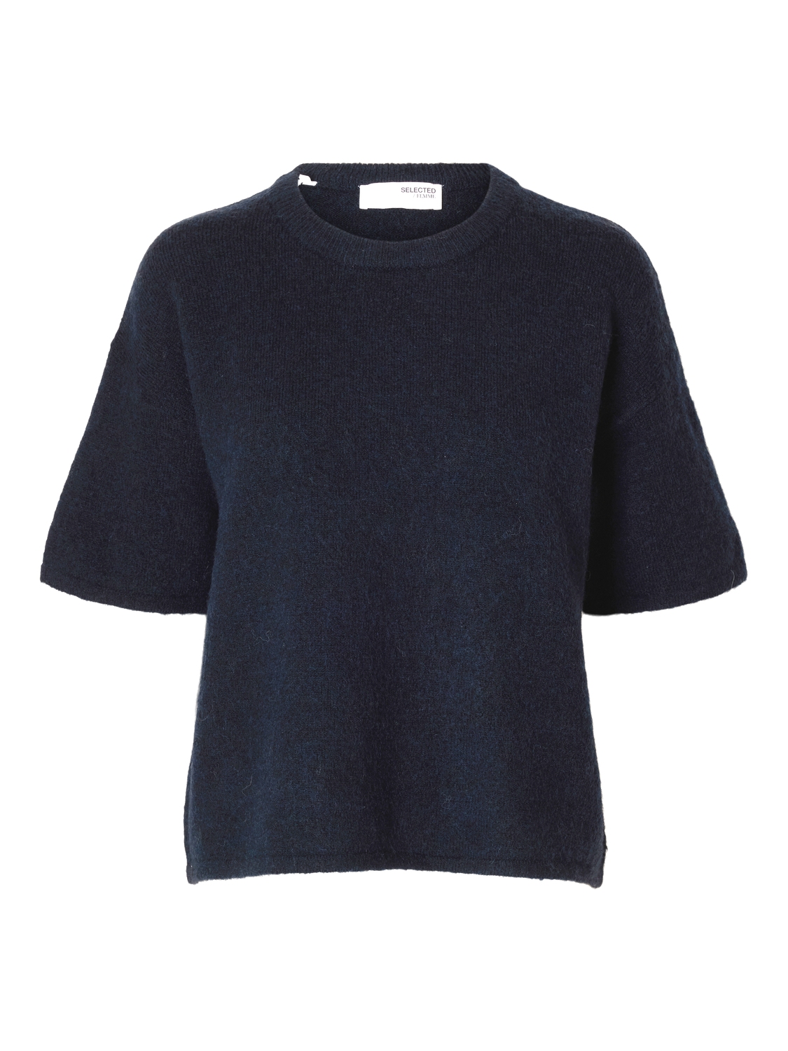 SLFMALINE-LILIANA 2/4 KNIT O-NECK NOOS Mørkeblå